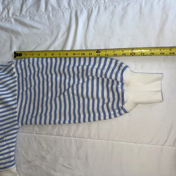 New Aerie Classic Crew Oversized Sweatshirt Blue White Stripes Size Medium NWT - Picture 7 of 7